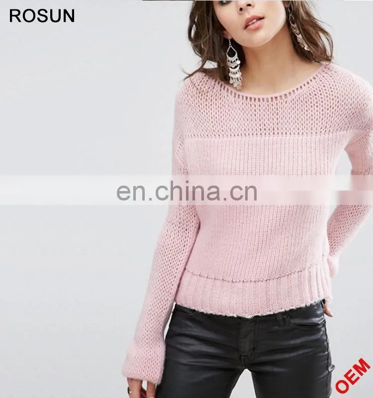 Ladies oversized Pullover Chunky Open Knit Sweater Jumper