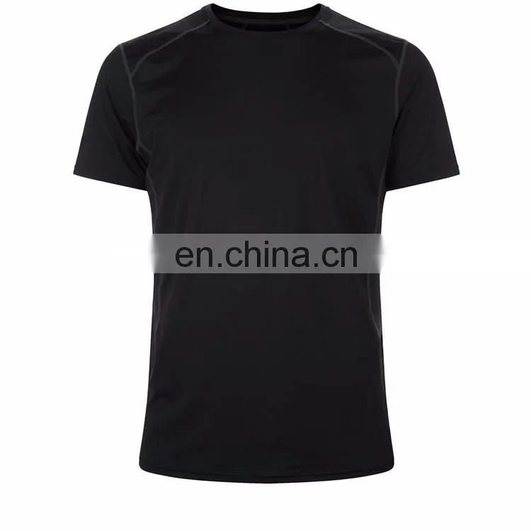 Black Stretch Short Sleeve Sports Custom Tee Shirt