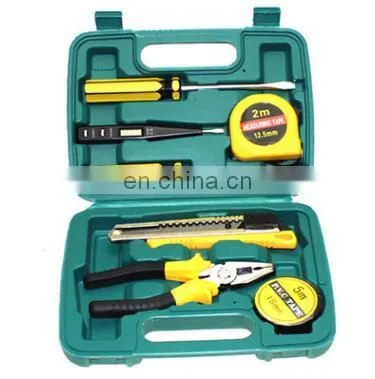 8-Piece Tool Set - General Household Hand Tool Kit with Plastic Toolbox Storage Case Homeowner Tool Set