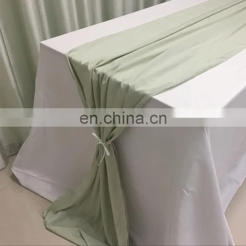 TR041#96 blue crepe de chine custom table runners for christmas