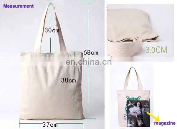Fashion shopping bag custom cotton canvas tote bag