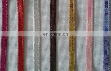 Wholesale 1CM wide gold bling beaded sequins lace trim for lady dress