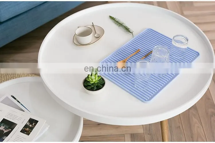 Yiwu factory new design heat resistant soft rubber pot holder dish drying mat cooking pad