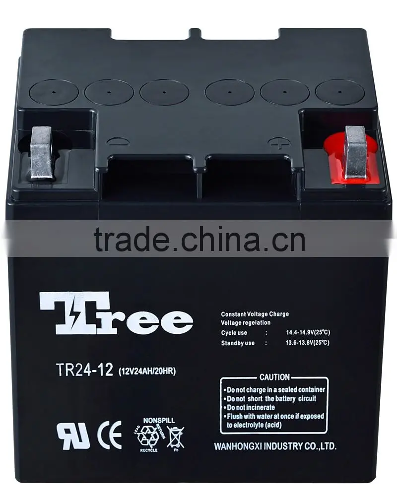 Free maintenance ups system battery 12V 24Ah rechargeable lead acid batteries