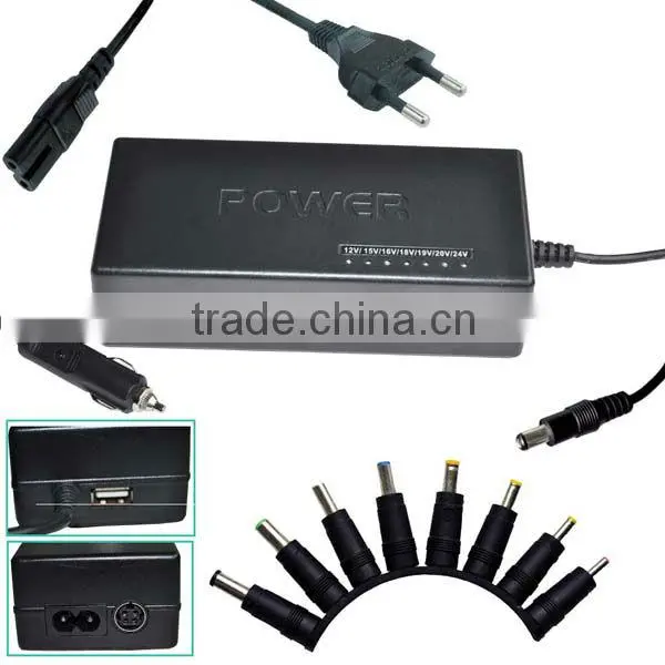 90W Home and car use power adapter with usb port