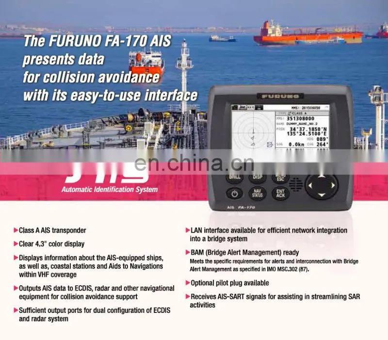 Marine electronics navigation communication collision avoidance furuno FA-170 AUTOMATIC IDENTIFICATION SYSTEM CLASS A AIS