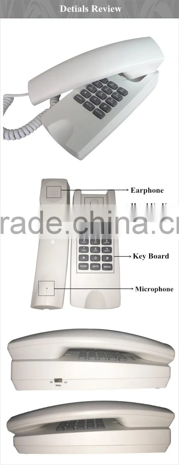 home and hotel and bathroom elegant trimline phone