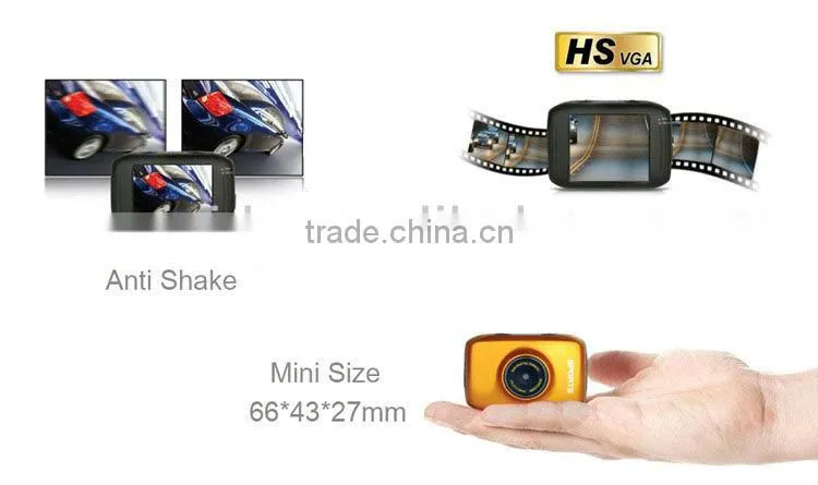 60fps hd 720p mini dv sports waterproof camera with 2.0inch touch screen