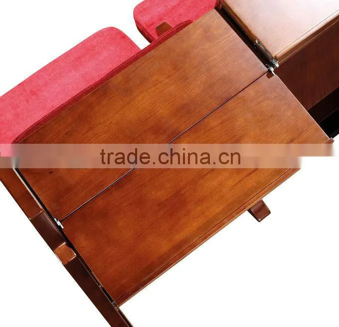 double seat wooden church chair with writing pad JT001-L