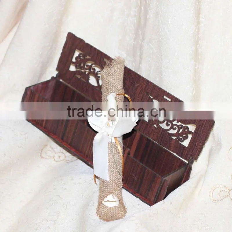2016 Hot Sale Creative Ideal Laser Cut Wooden Box Vintage Wedding Invitation