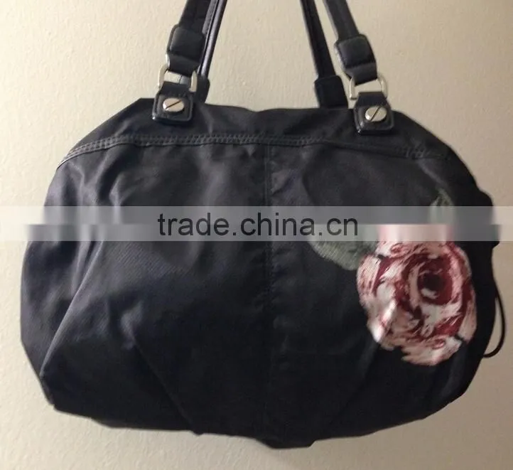 Flower pattern large space printed handbag
