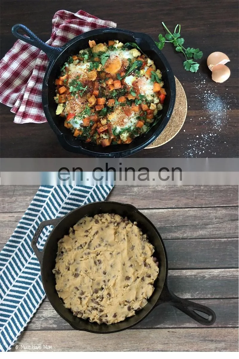 Customized Pre-seasoned Cast Iron Fry Pan With Removable Handle