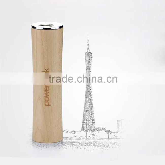 environmental wood 2600mAh power bank cheap charger for smart mobile