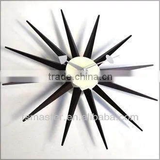 popularoriginal quality walnut sunshine star wall clock