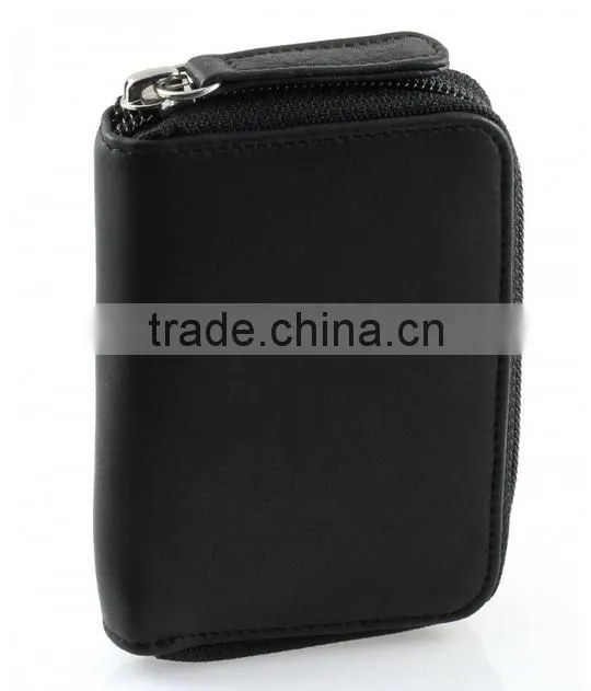 Slim men leather key chain / Cashmere Hook Zipper Key Case with Valet