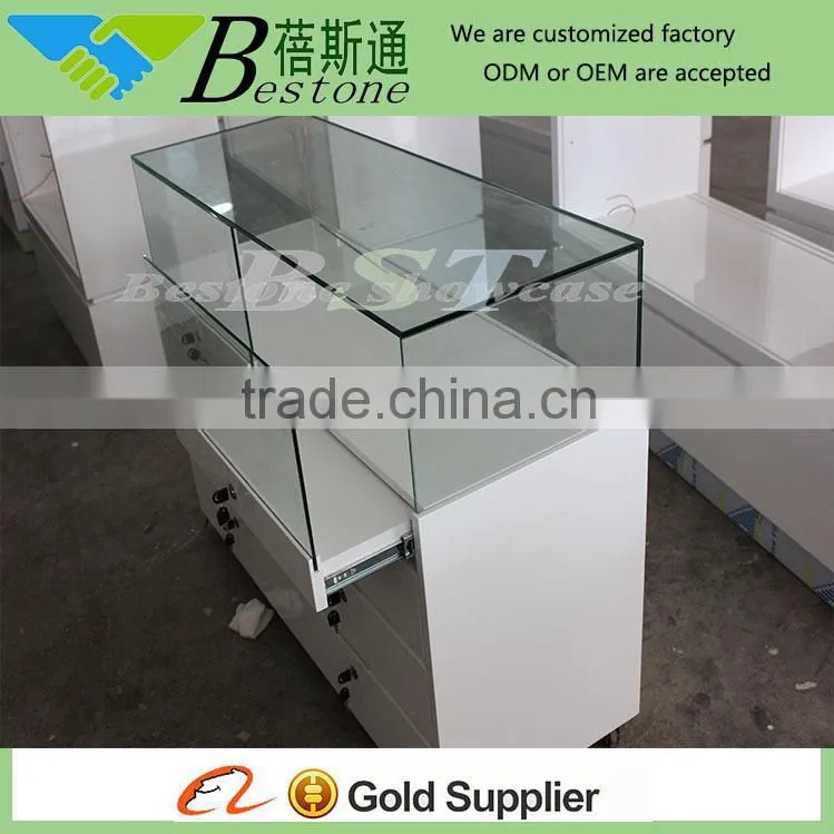 pure white jewelry store showcase display counter for sale