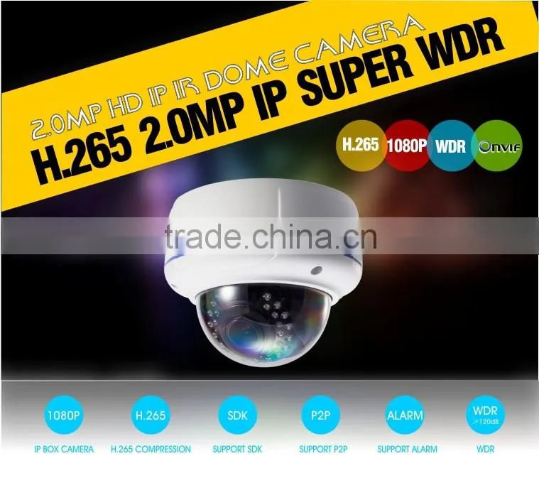 h.265 1080P Hi3516A Panasonic 34229 CMOS HD IP WDR IR Dome CCTV Camera be compatible many NVR and platform management software