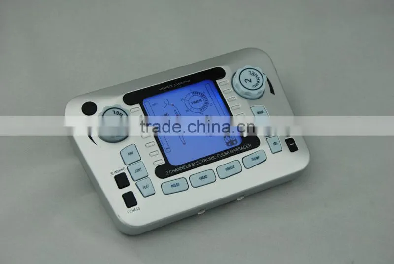2 channels electronic pulse massager with 4 electrodes and slipper EA-C18