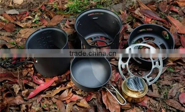 Lightweight Outdoor Camping Hiking Cookware Backpacking Cooking Picnic Bowl Pot Pan Set