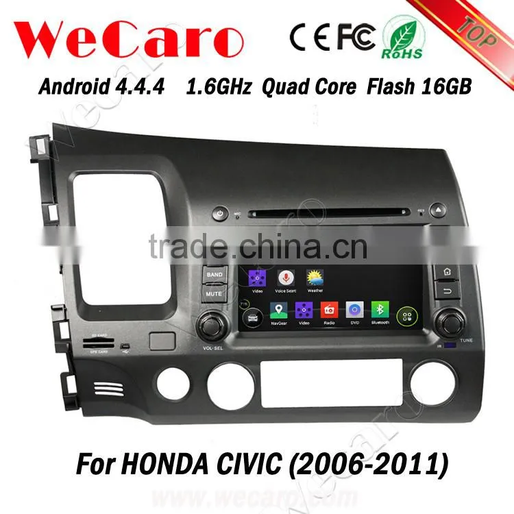 Wecaro android 4.4.4 car dvd Dashboard Placement for honda civic android BT gps 3g TV 2006 - 2011