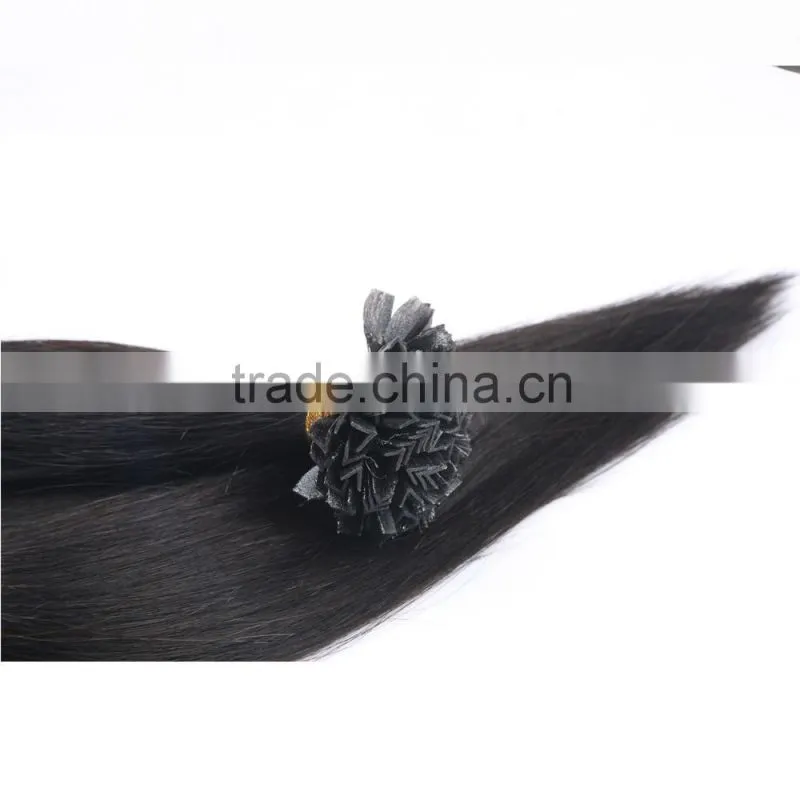 Taobao hot selling v shape remy human hair pre bonded hair extensions