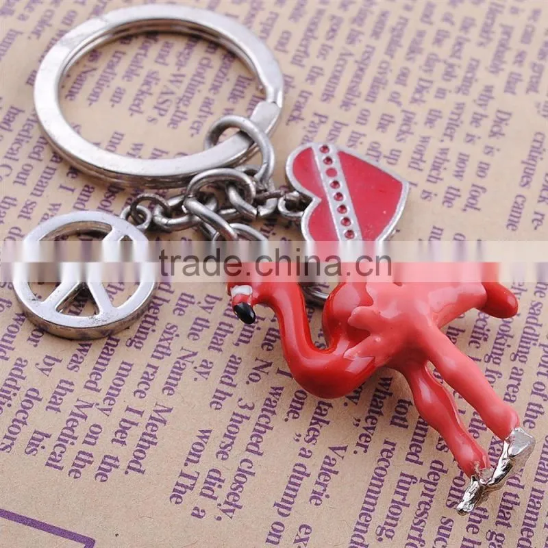 Key ring manufacturers wholesale pet Flamingo keychain