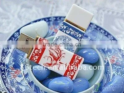 promotional gift ceramic usb flash drive/disk factory price and higt quality