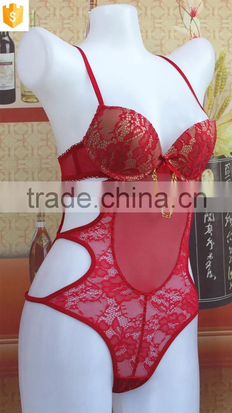 2016 Hot sexy elegant ladies lace lingerie baby teddie /nightywear/bra sets