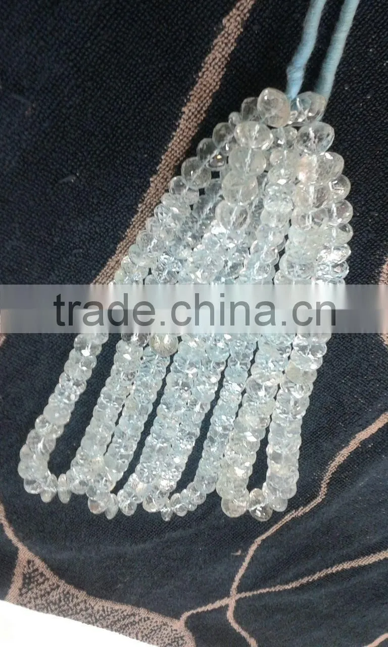 Aquamarine Rondelles Faceted