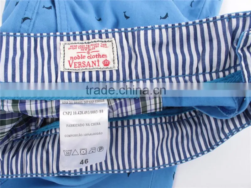 Mens cheap 100%cotton stock apparel in China printed shorts