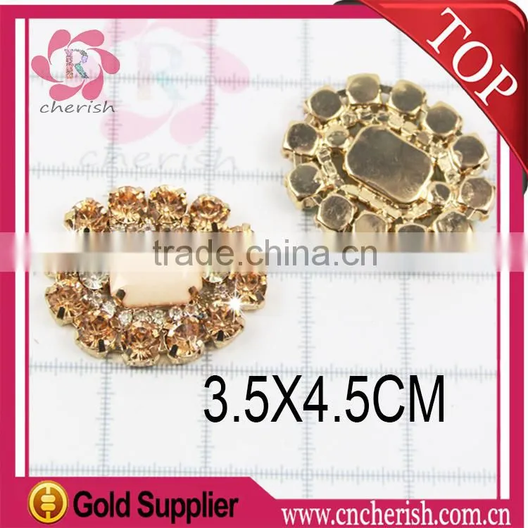 2015 Popular rhinestone shoe ornaments clip, oval shape in customize