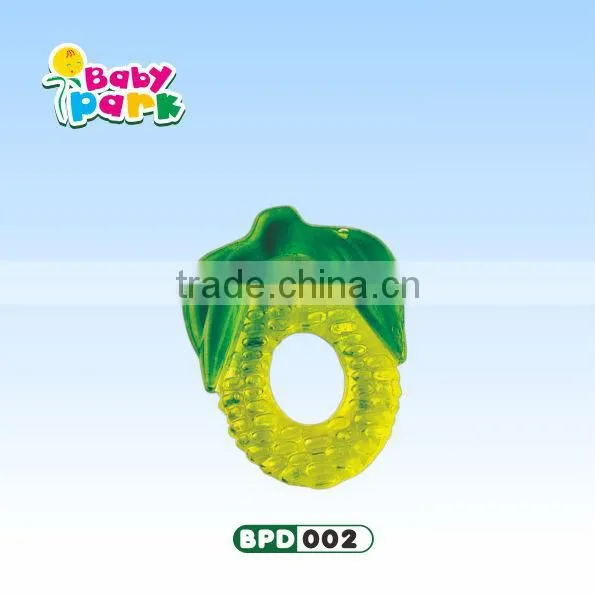 new design high quality silicone baby water filled teether