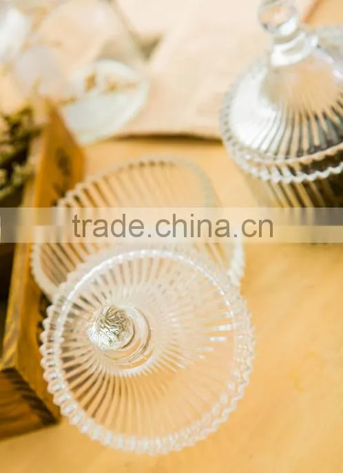 Creative tea coffee sugar candy jar storage glass bowl with lid