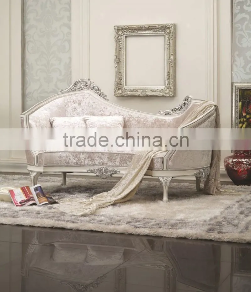 Factory Work Well hot sale classic style fabric 2 seater sofa chair with crown carving XYN2823