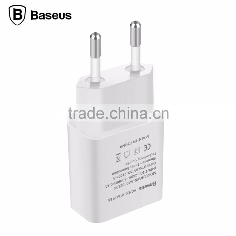 BASEUS 2.1A Fast Charging Single USB Travel Charger Adapter For iPhone SE/6/6S Travel Charger Adapter EU Plug For SamsungTB-0222
