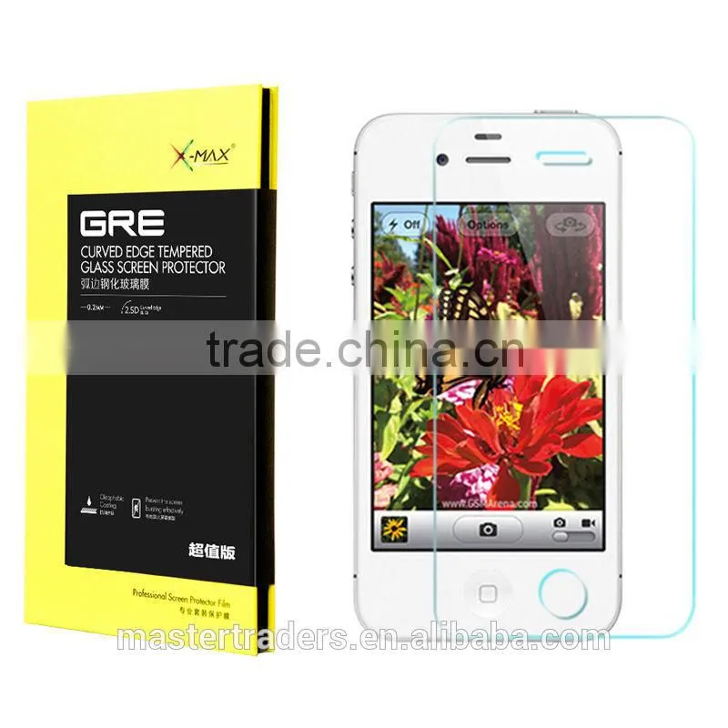 X-MAX GRE 0.2mm 2.5D Tempered Screen Protector for iPhone4 4S MT-2327