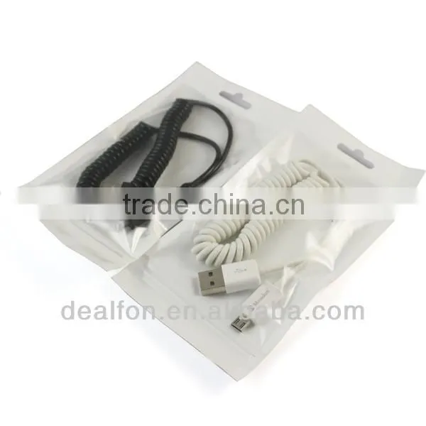 USB A Male to Micro USB B 5Pin Male Spring Retractable Cable For Samsung Htc
