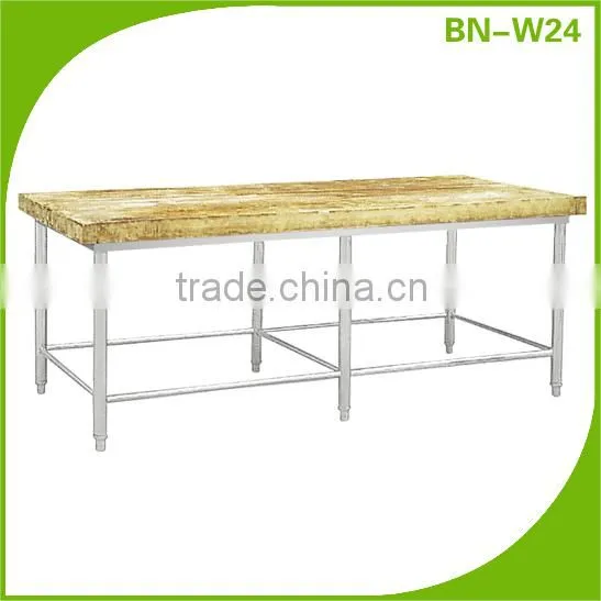 Custom Stainless Steel Kitchen Work Table With Polyethylene Chopping board BN-W28