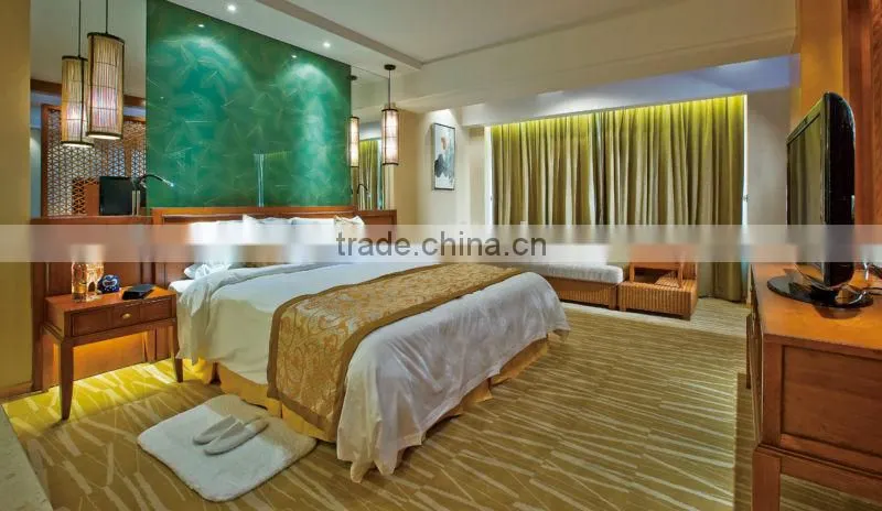 Hot sale 5 star hotel suite furniture set / classic design wooden bed HR25
