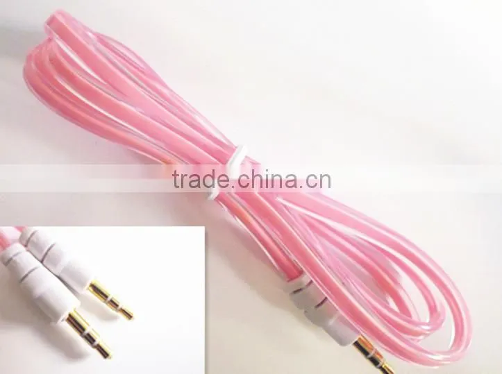 DC3.5 dual color transparent AUX cable /6 colors