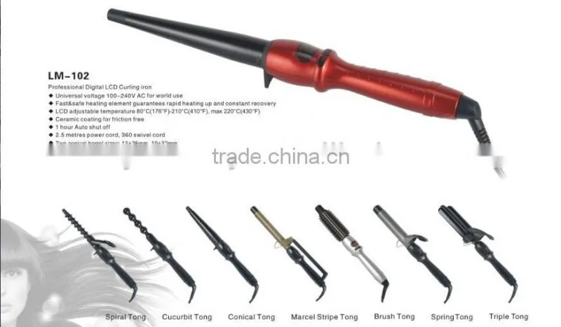 Classic 430F/220C Soft Grip Tourmaline Ceramic hair Curling iron with CE ROHS CTUVUS certification