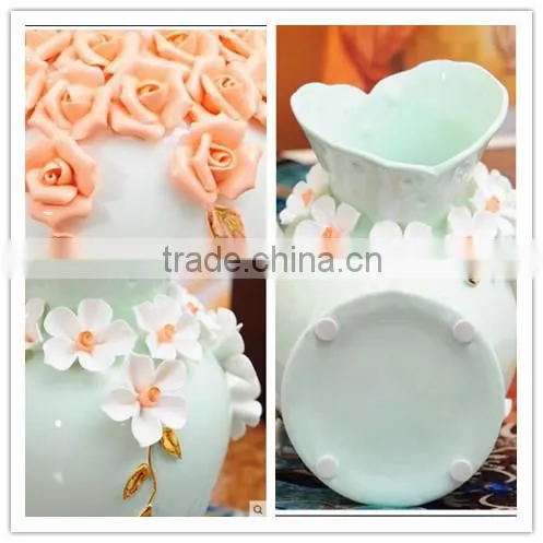 hand painted rose flower wedding vases wholesale for home deco