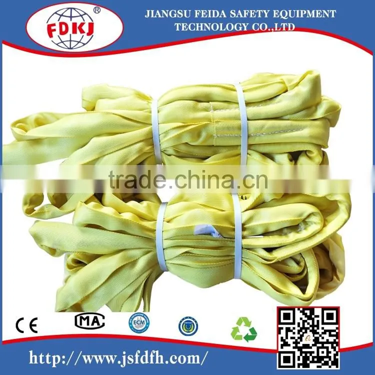 100% polyester/nylon/polypropylene customized WLL1T 10m eye length round sling belt