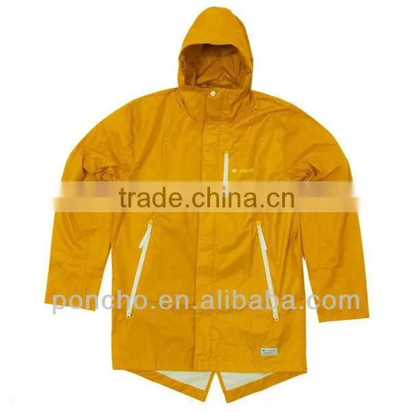 Strong adult red PVC long ladies raincoat