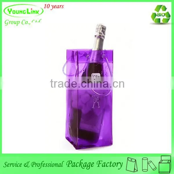 Customized clear cheap plastic ice bag for wine