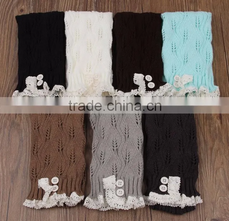 Wholesale Fashion Acrylic Knitted Leg Warmers Crochet Womens Lace Leg Warmers