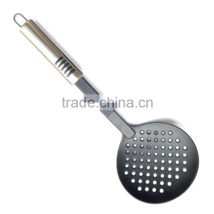food grade nylonfrying slotted spoon in steel handle