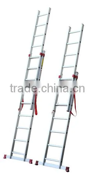 Aluminum combination step extension ladder with 2x10
