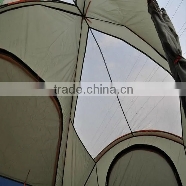 New Style 4 Door Big Family Double Layer 4 Person Fiberglass Automatic GardenTent