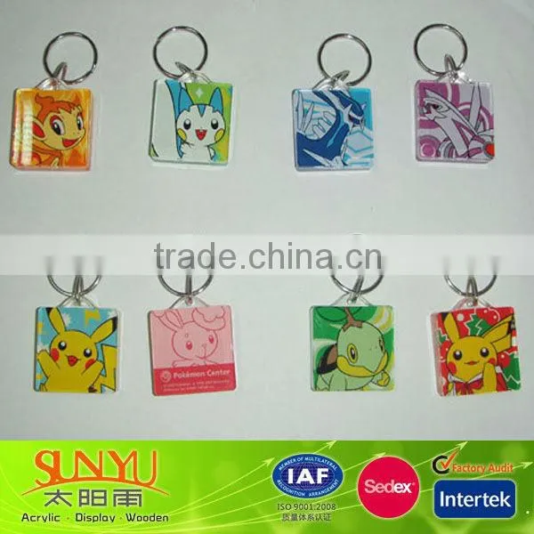 Round 2D Acrylic Modern Design Key Chain